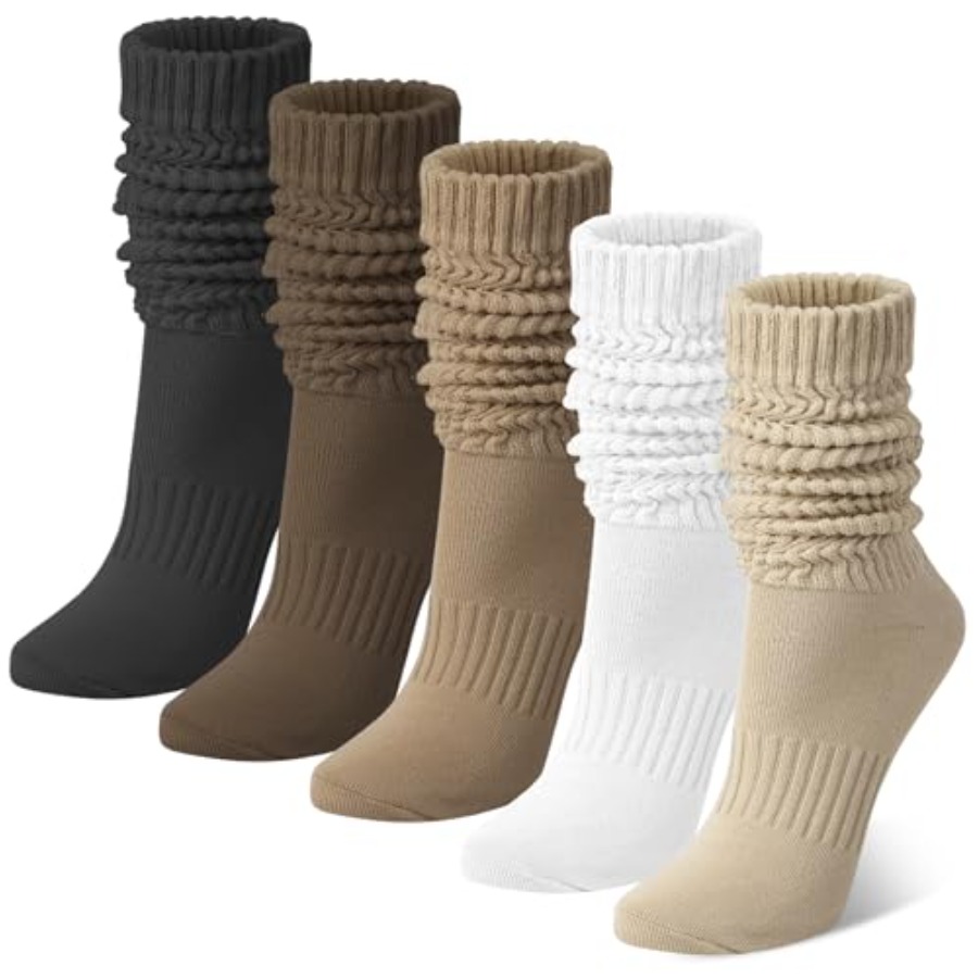 Chalier 5 Pairs Slouchy Socks  - Boot Sock Slouchy recensie en prijs