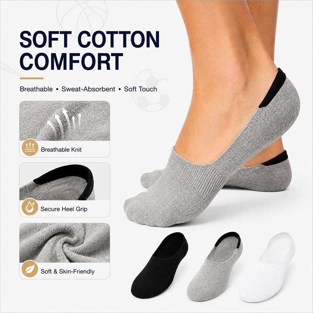 6 Pairs Unisex Cotton No Show  - Invisibility Sock Loafer recensie en prijs