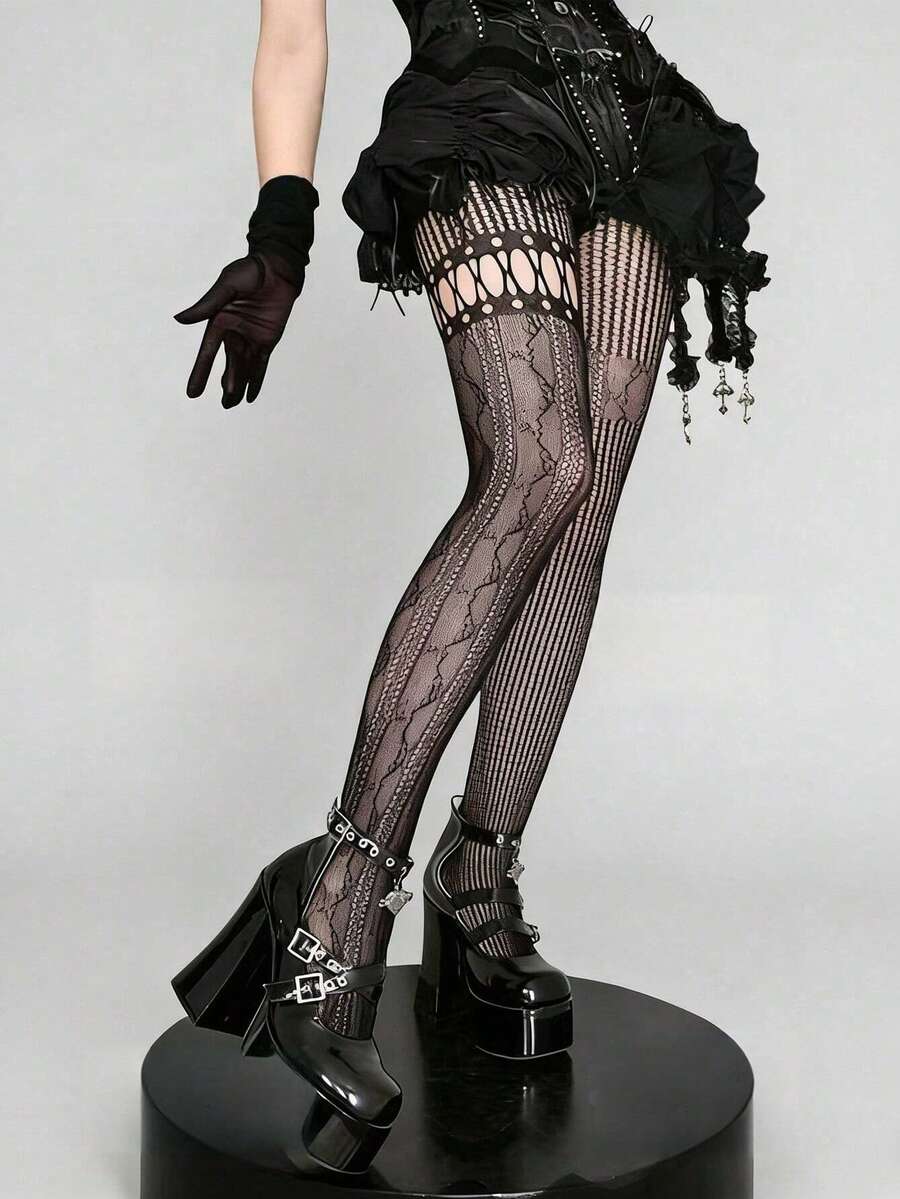 1pc Asymmetric Hollow Fishnet  - Fishnet Stocking Women recensie en prijs
