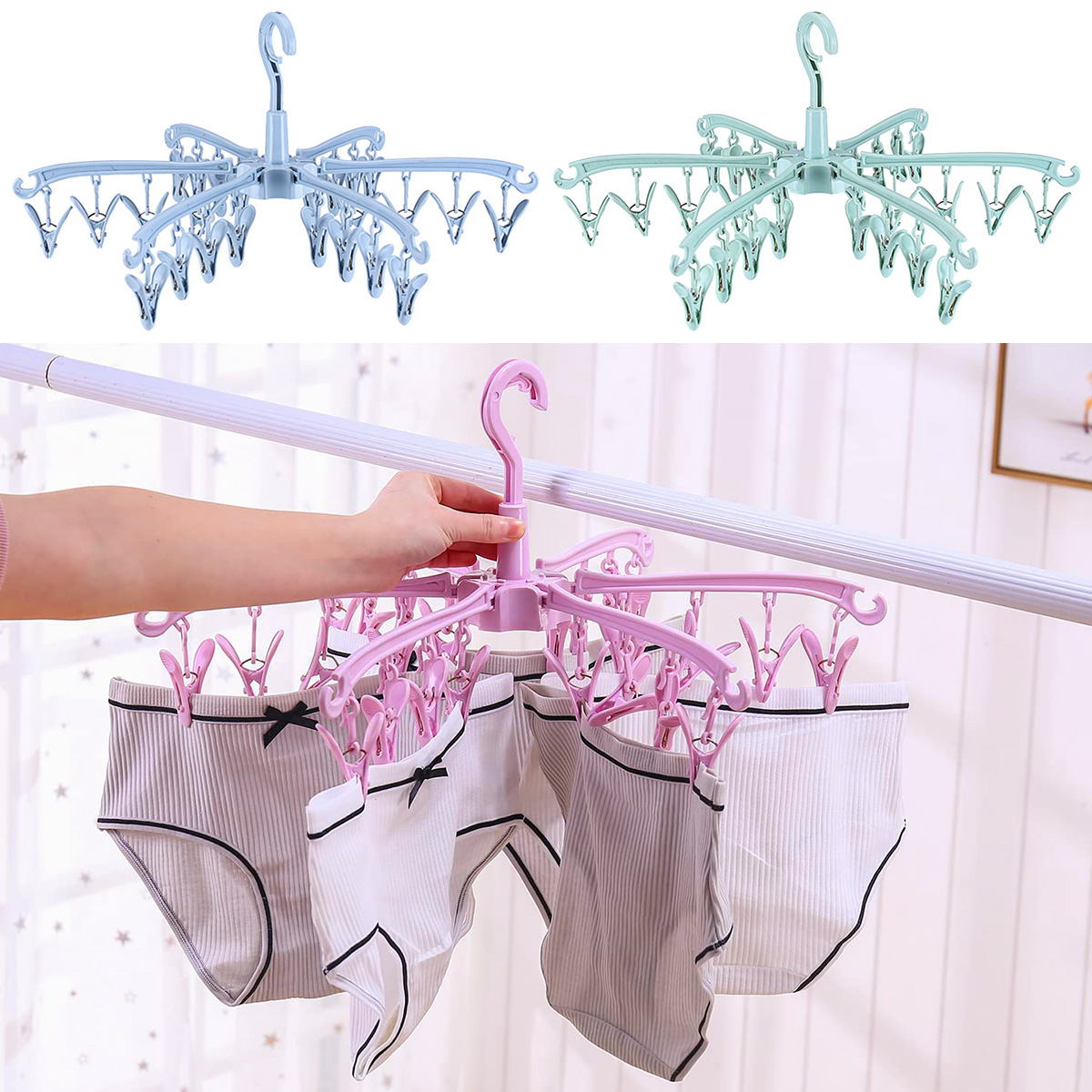 24 Clips Folding Clothes Dryer - Sock Organizer Tray recensie en prijs