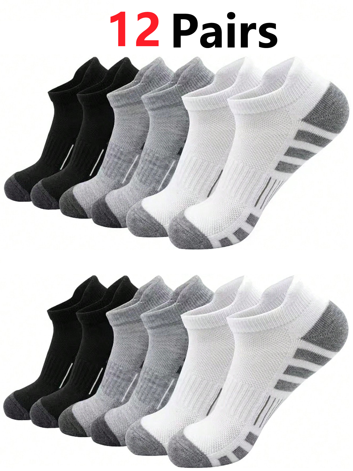 12 Pairs Cushioned Breathable  - Athletic Sock Cushion recensie en prijs