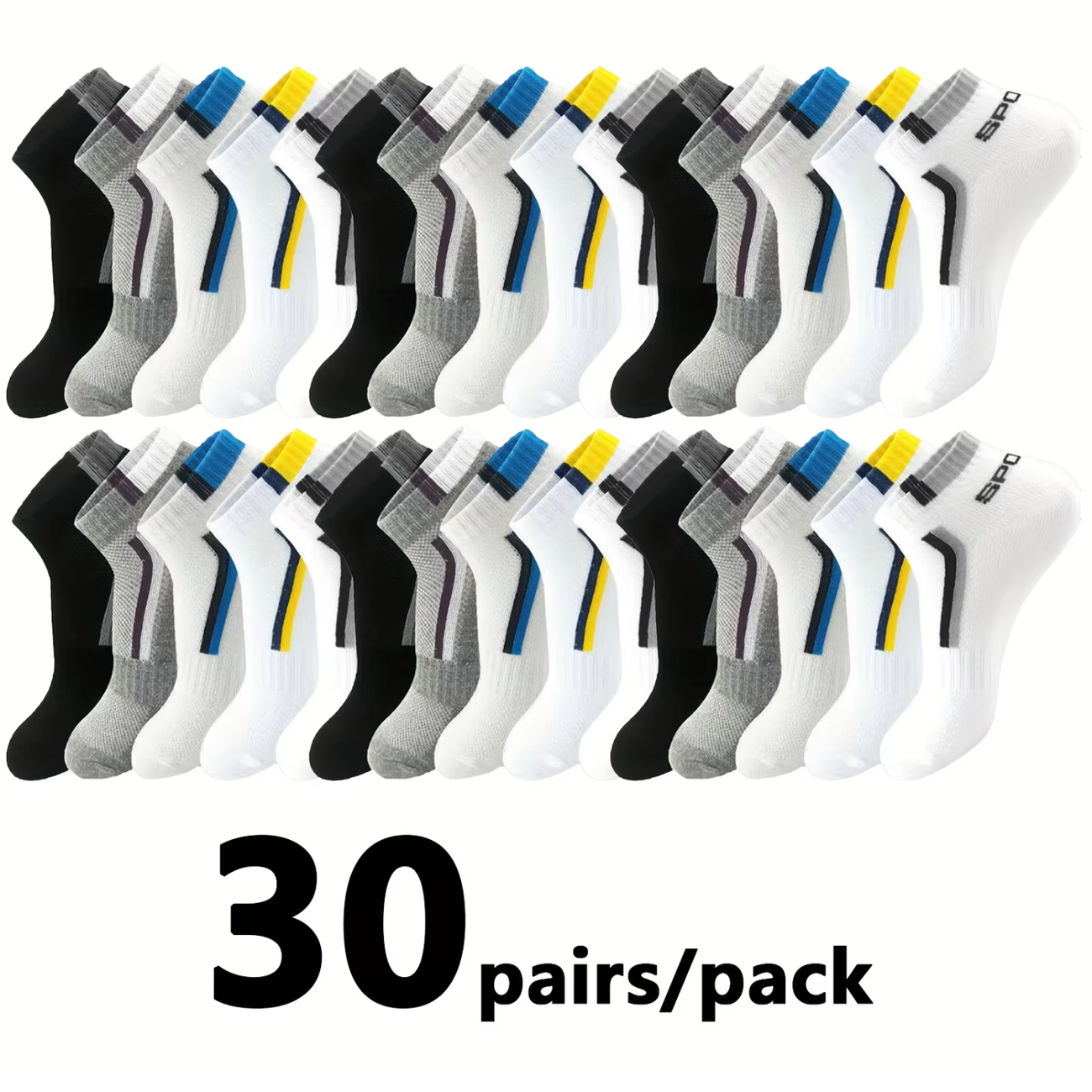 30Pairs Men's Color-block Mesh - Ankle Sock Low Cut recensie en prijs