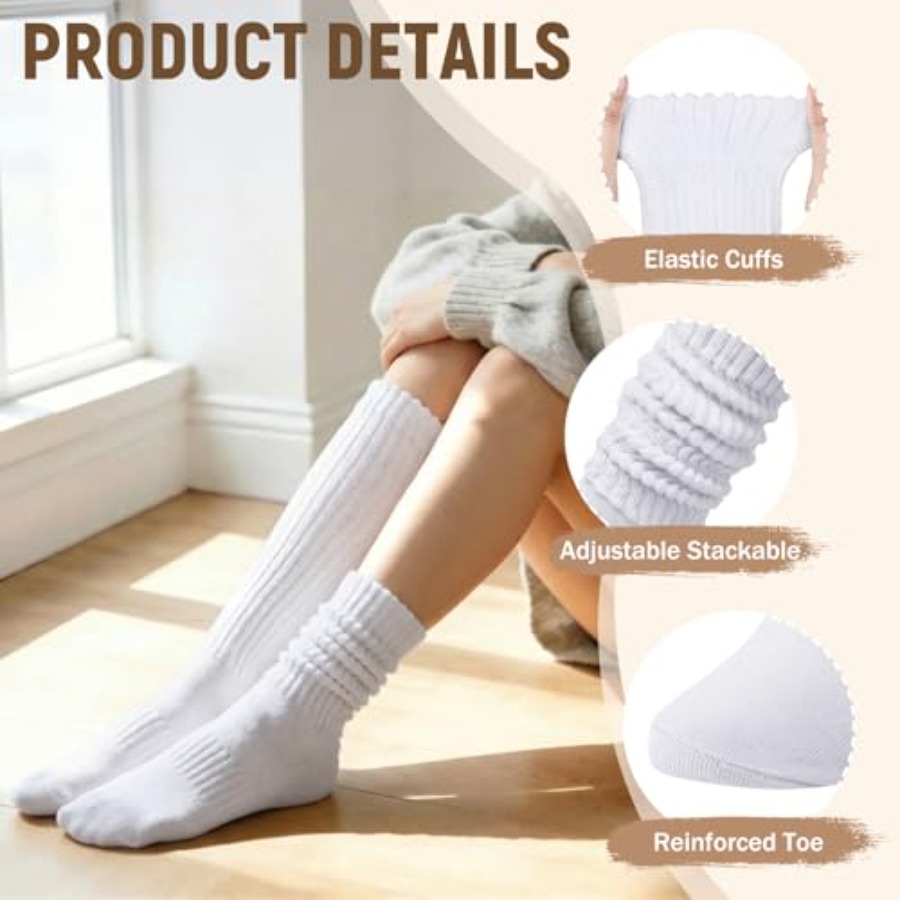 Chalier 5 Pairs Slouchy Socks  - Boot Sock Slouchy recensie en prijs