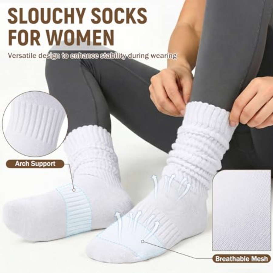 Chalier 5 Pairs Slouchy Socks  - Boot Sock Slouchy recensie en prijs