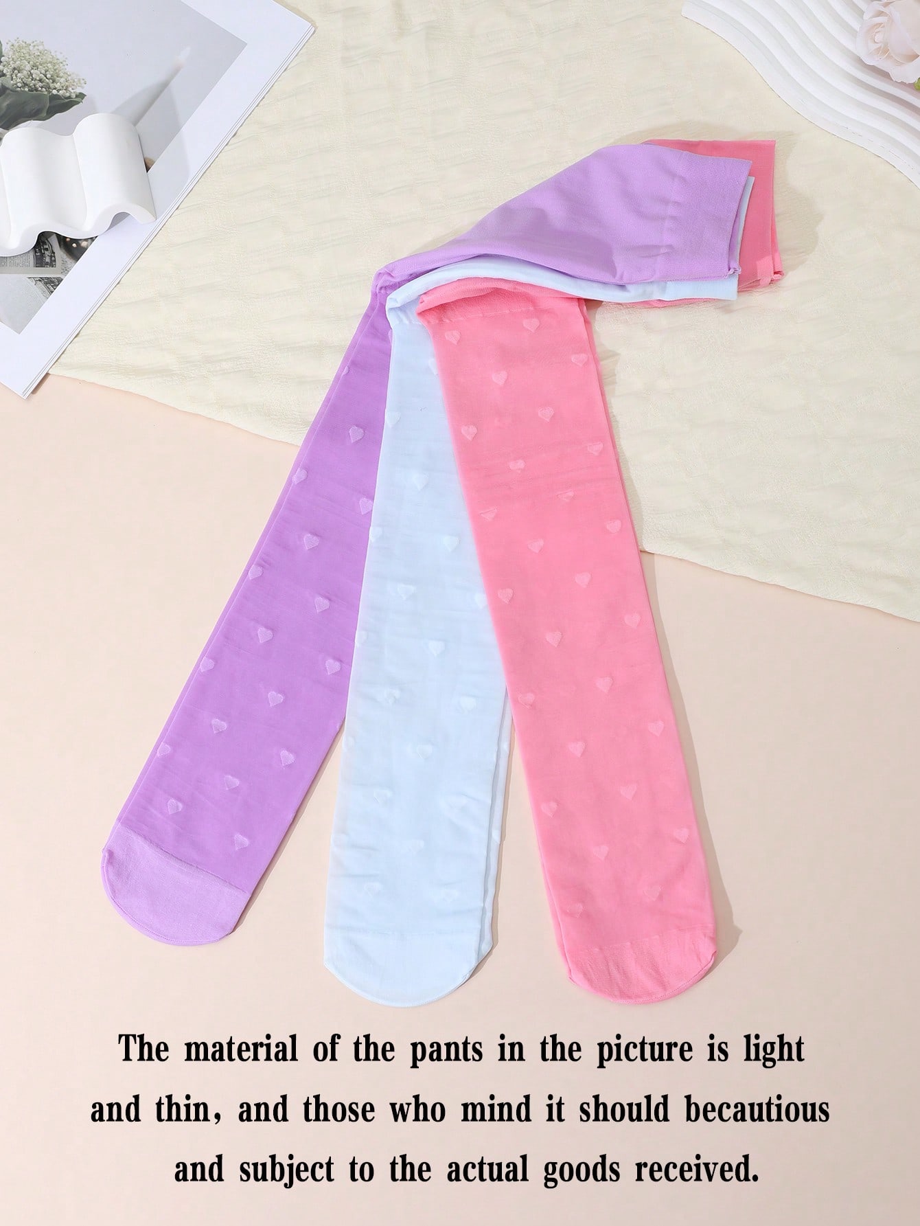 3Pcs Girls Heart Print Tights  - Tights Pantyhose Sheer recensie en prijs
