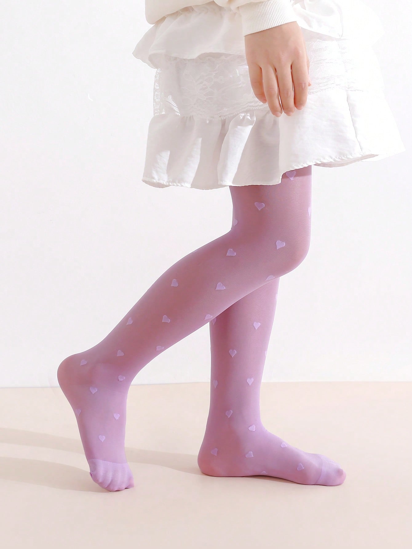 3Pcs Girls Heart Print Tights  - Tights Pantyhose Sheer recensie en prijs
