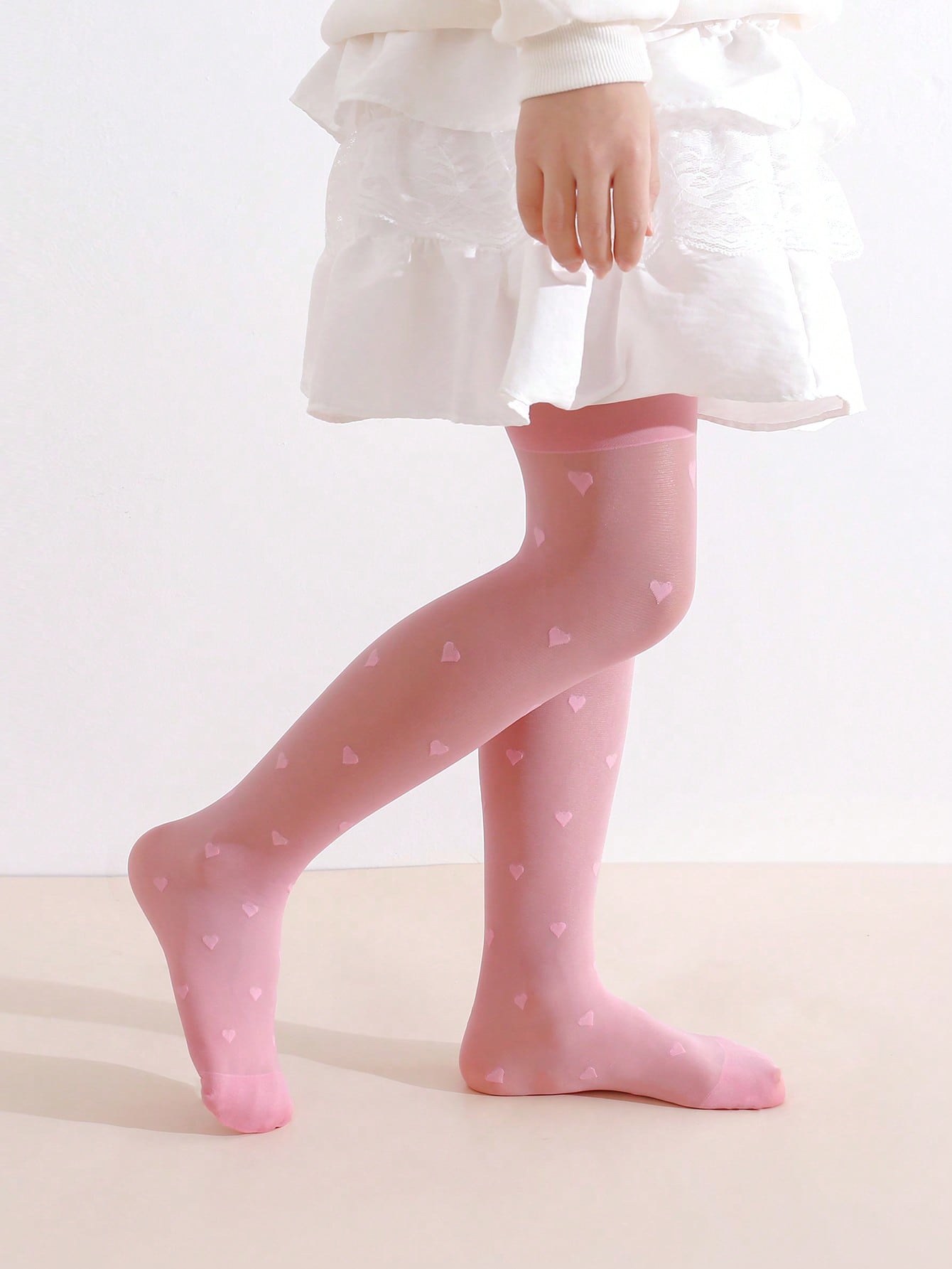 3Pcs Girls Heart Print Tights  - Tights Pantyhose Sheer recensie en prijs