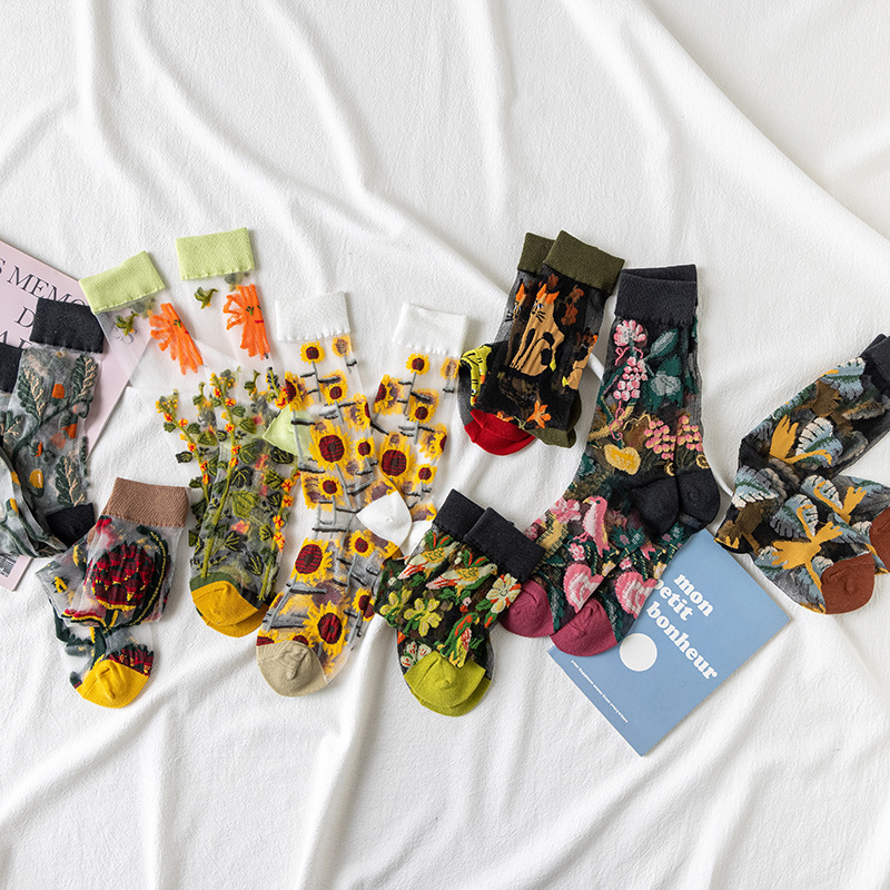 1/4 Pairs Retro Flower Women G - Silk Sock Bamboo recensie en prijs