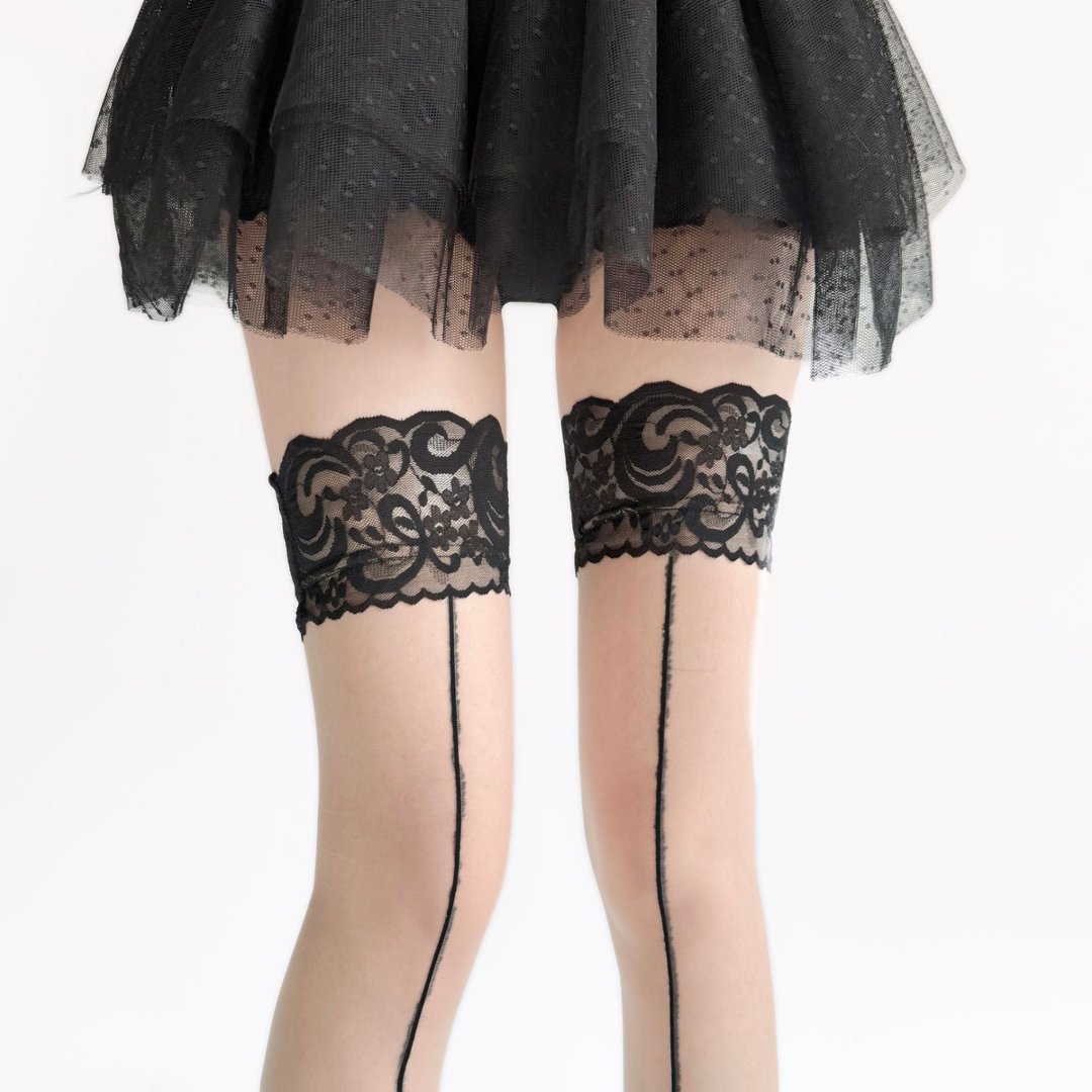 Lace Top Sheer Thigh High Stoc - Thigh High Sock Stay Up recensie en prijs
