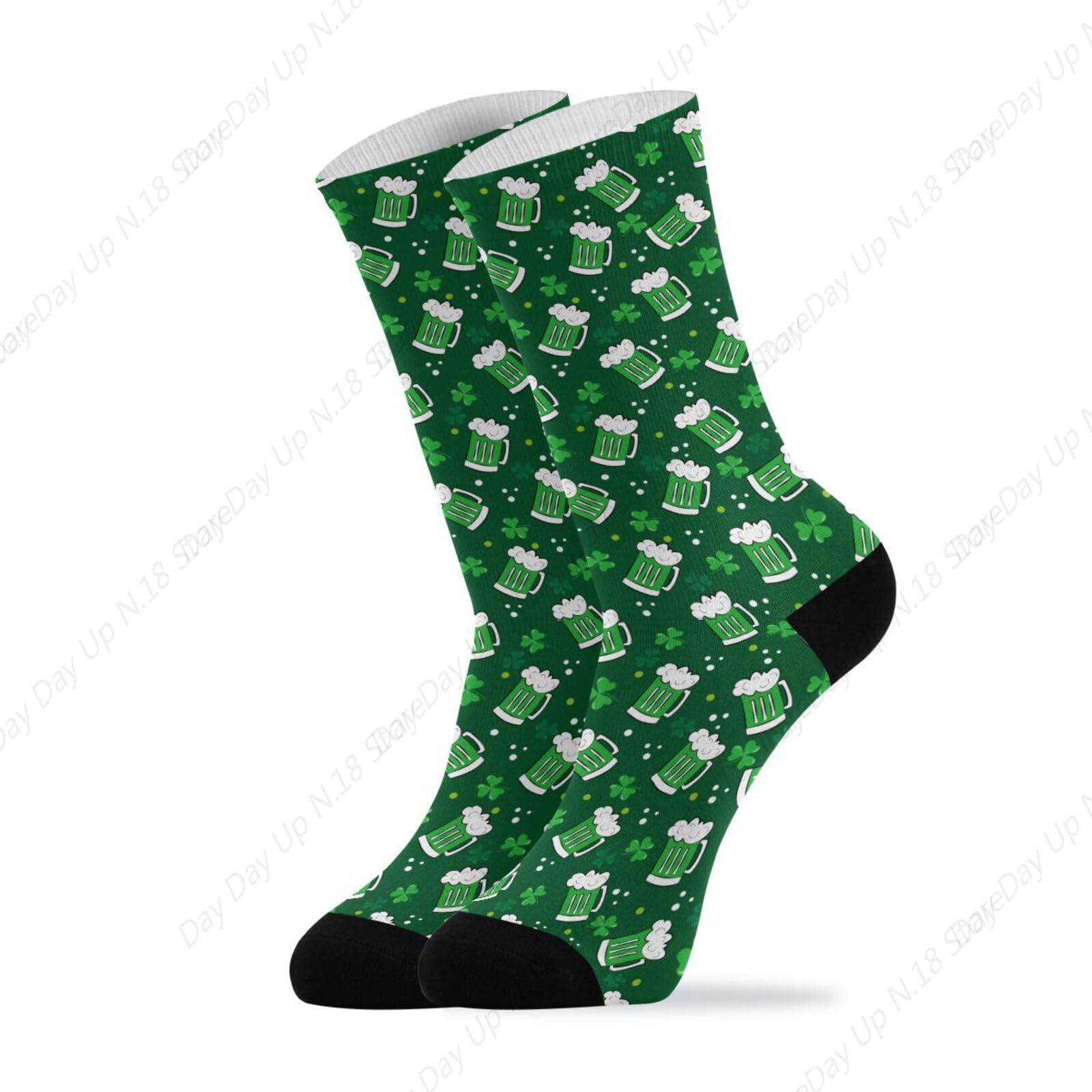 Green Clover Leaf Beer St. Pat - Cotton Crew Sock Pack recensie en prijs