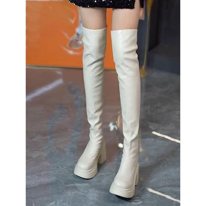 Round toe thick soled high-hee - Knee High Sock Women recensie en prijs