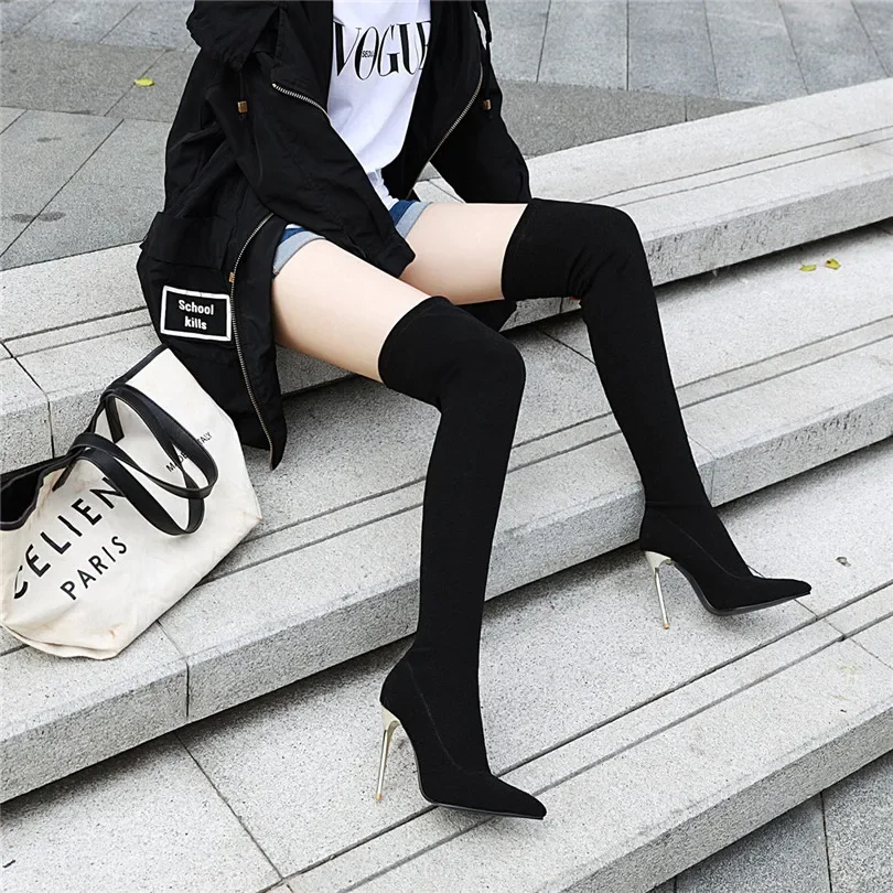 Plus Size Stretch Leopard Over - Knee High Sock Women recensie en prijs