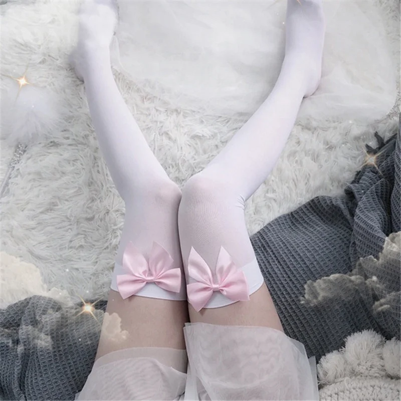 Sexy Women's Hosiery Pink Bow  - Thigh High Sock Stay Up recensie en prijs