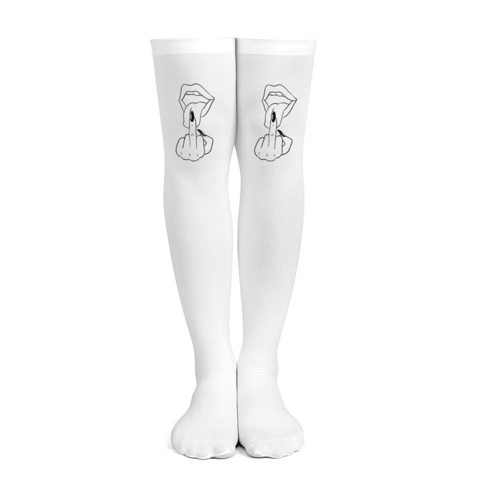 Ladies' white middle finger, r - Knee High Sock Women recensie en prijs