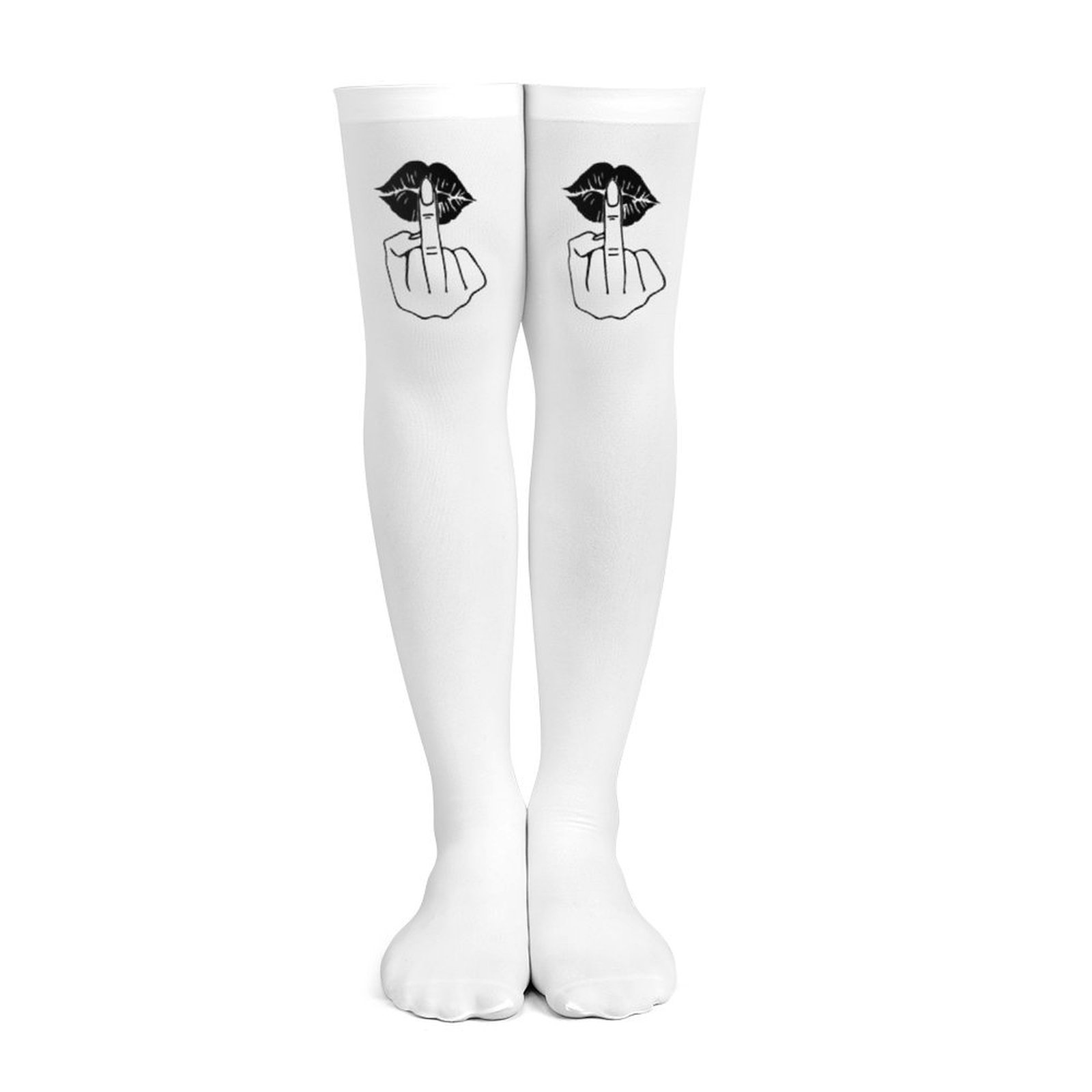 Ladies' white middle finger, r - Knee High Sock Women recensie en prijs