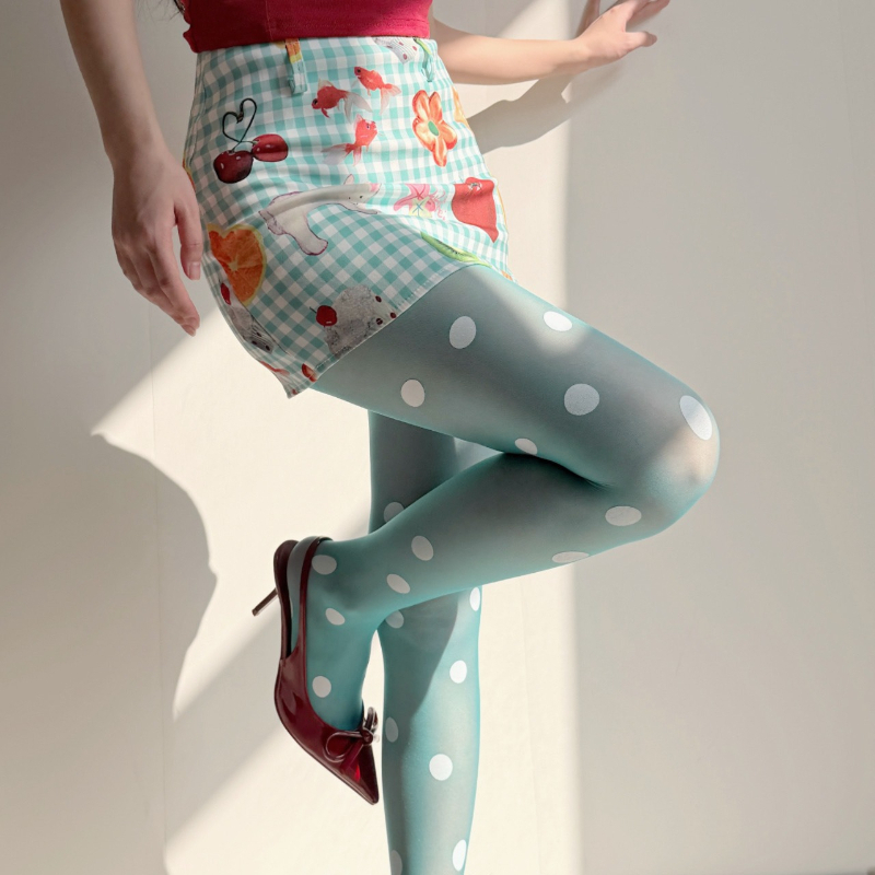 Retro Polka Dot Sheer Tights f - Tights Pantyhose Sheer recensie en prijs
