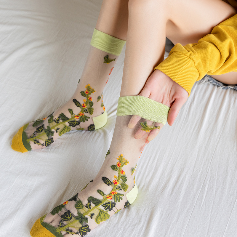 1/4 Pairs Retro Flower Women G - Silk Sock Bamboo recensie en prijs