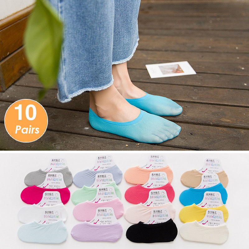 5 Pairs 10PCS Women Socks Nons - Invisibility Sock Loafer recensie en prijs