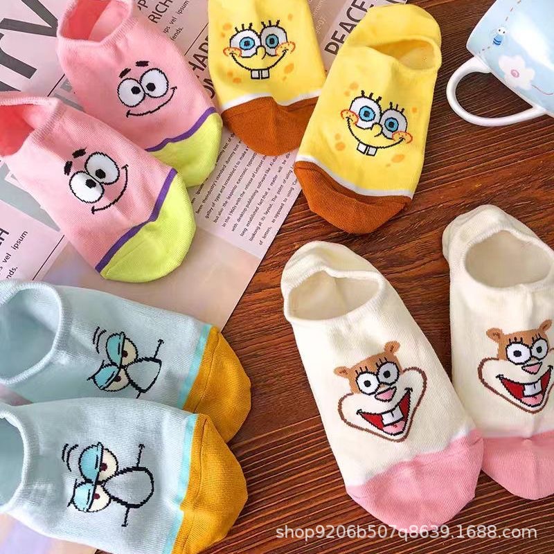 4PCS Hot Cute SpongeBob Square - Invisibility Sock Loafer recensie en prijs