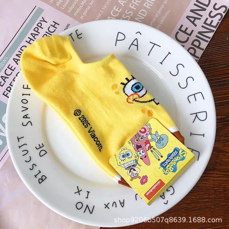 4PCS Hot Cute SpongeBob Square - Invisibility Sock Loafer recensie en prijs