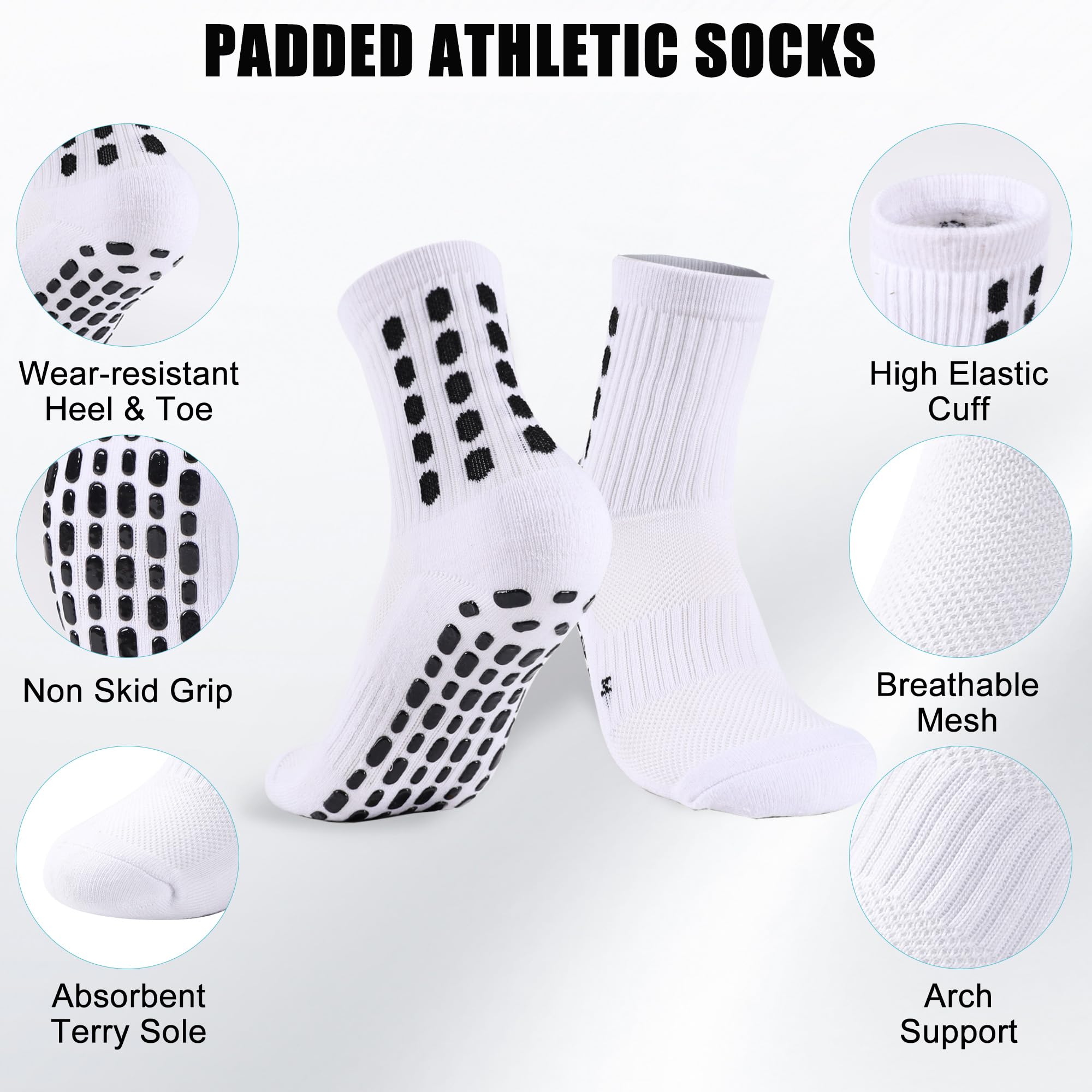 4/8Pairs Kids Grip Soccer Sock - Athletic Sock Cushion recensie en prijs
