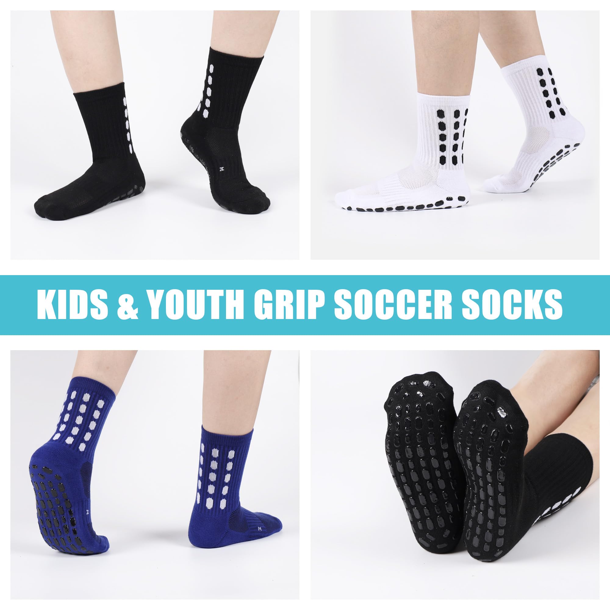 4/8Pairs Kids Grip Soccer Sock - Athletic Sock Cushion recensie en prijs