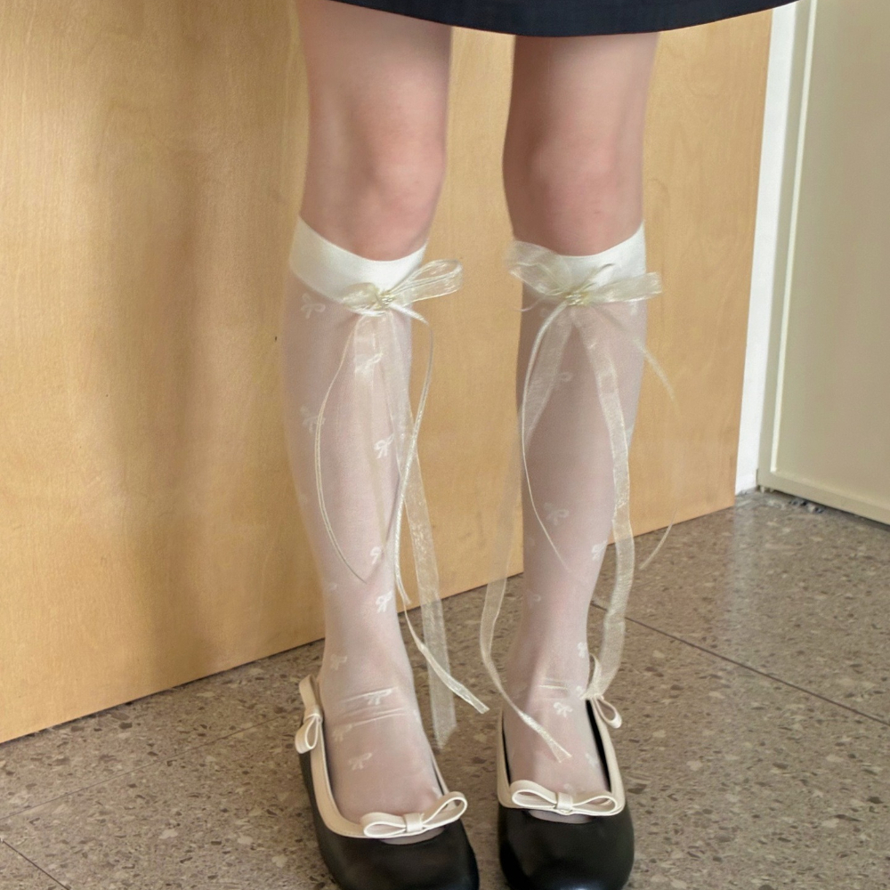 Sweet Bow Lace Sunscreen Calf  - Silk Sock Bamboo recensie en prijs