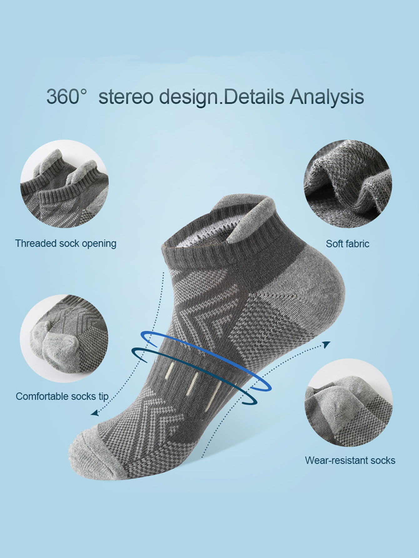 6Pairs Men's Arrow Print Ankle - Athletic Sock Cushion recensie en prijs