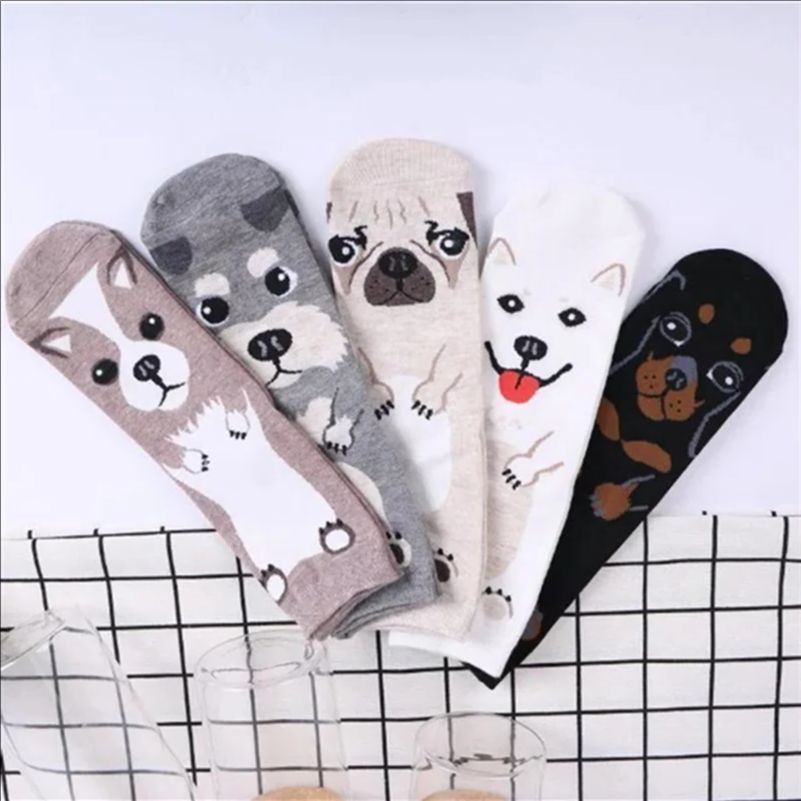 5 Pairs/pack Funny Cartoon Dog - Cotton Crew Sock Pack recensie en prijs
