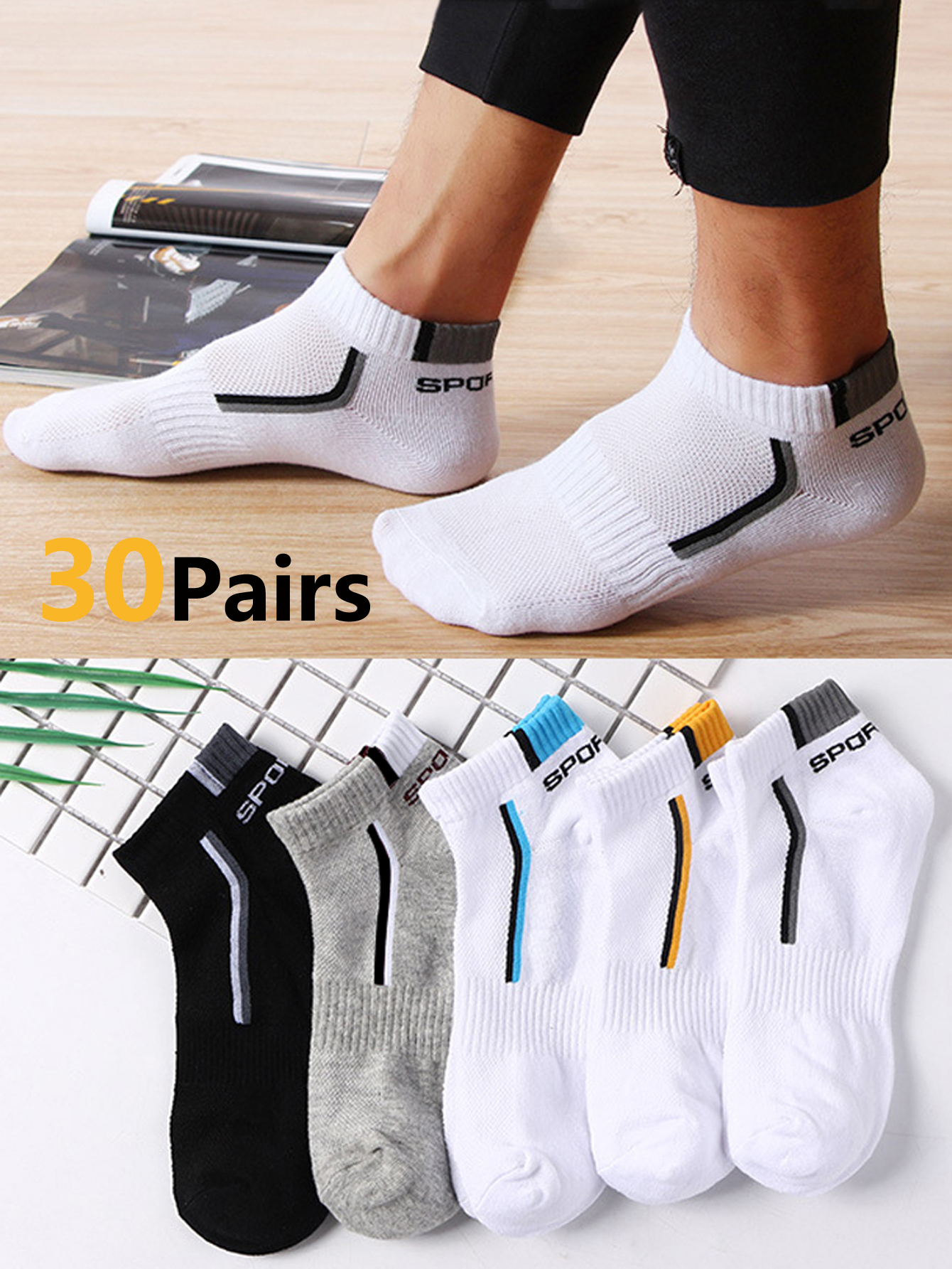 30Pairs Men's Mesh Breathable  - Ankle Sock Low Cut recensie en prijs