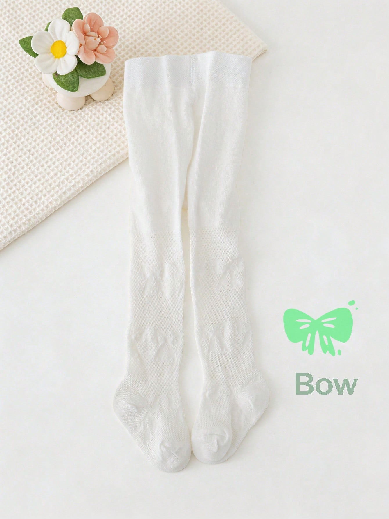 3/1 Pcs Girls White Bow Print  - Tights Pantyhose Sheer recensie en prijs