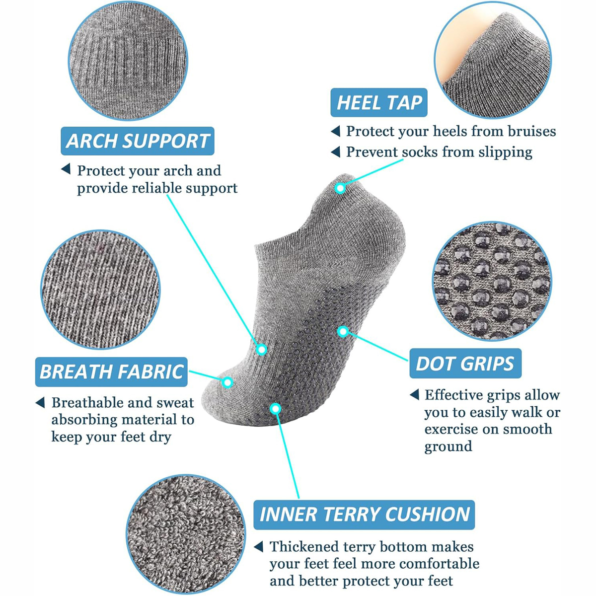 6 Pairs Yoga Socks for Women P - Grip Sock Yoga recensie en prijs