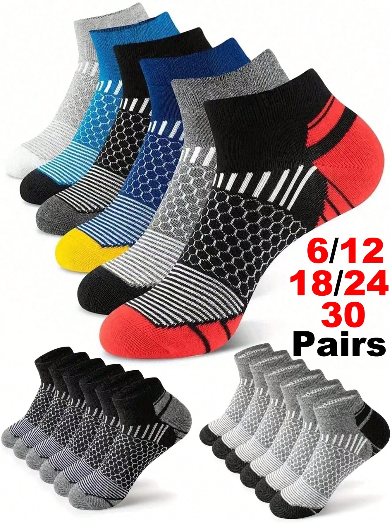 12Pairs Men's Athletic Socks A - Ankle Sock Low Cut recensie en prijs