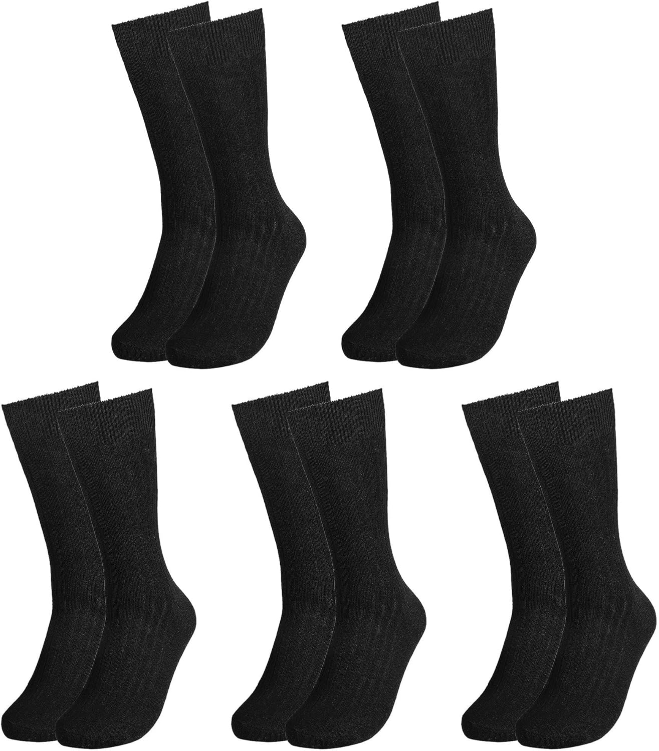 Men Dress Socks 5-Pack Plain R - Cotton Crew Sock Pack recensie en prijs